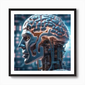 Human Brain With Artificial Intelligence 36 Art Print