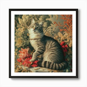 Cat Sitting On A Flower Art Print