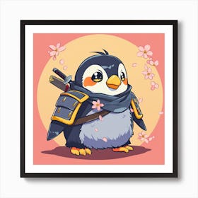 Samurai Penguin Art Print