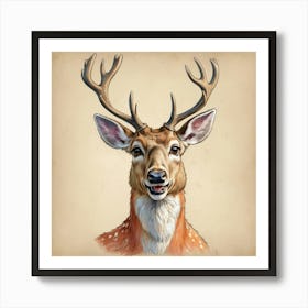 Deer Head 28 Art Print