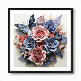 Paper Flower Arrangement 1 Art Print