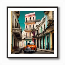 Old Car In Cuba 1 Art Print