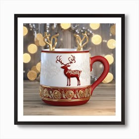 Reindeer Mug Art Print