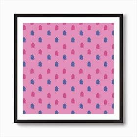 Pink And Blue Ghosts Art Print