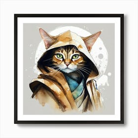 Persian Cat As A Jedi  Art Print Art Print