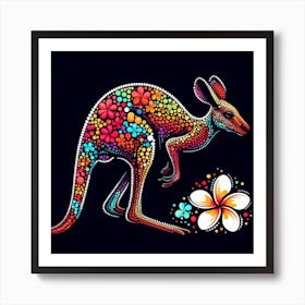 Kangaroo dots Art Print