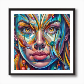 Colorful Face 1 Art Print