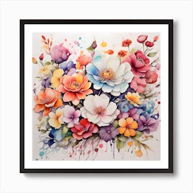 Watercolor Flowers 6 Art Print