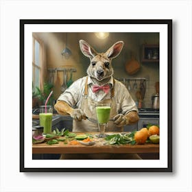 Kangaroo Chef Art Print