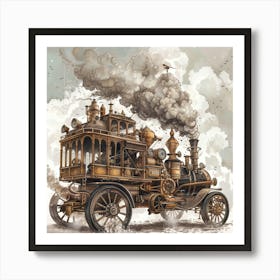 Steampunk Steam Engine Art Print