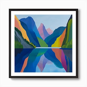 Colourful Abstract Fiordland National Park New Zealand 5 Art Print