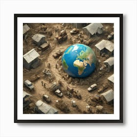 Earth In A Village Art Print