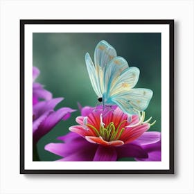 Butterfly On A Flower Art Print