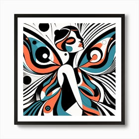 Bold Butterfly Woman Abstract VI Art Print