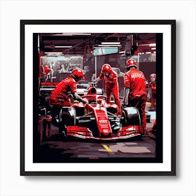 F1 pit stop Art Print