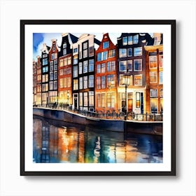 Amsterdam At Night 1 Art Print