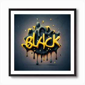 Black Graffiti Art Print