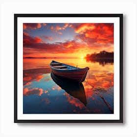 Sunset Boat 2 Art Print