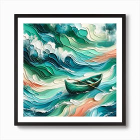 Boat In The Sea Art Print