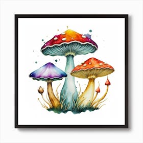Three Mushrooms 1 Art Print