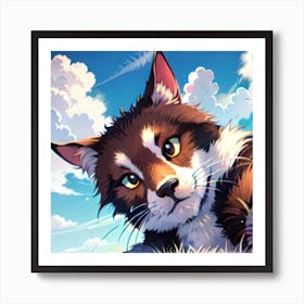 Cat In The Sky Art Print