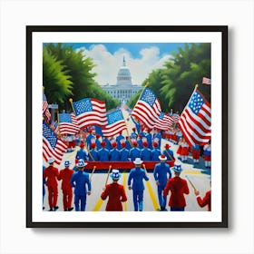 Parade Of Flags Art Print