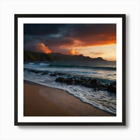 Default Seascapes Beautiful Places Magical World Fire Multico 1 Art Print