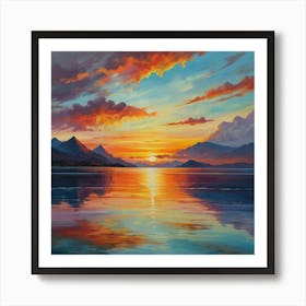 Sunset Over Loch Ryan 1 Art Print