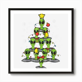 Alien Christmas Tree Xmas Space Boys Kids Men Men Women Kids Art Print