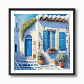 Santorini House Art Print