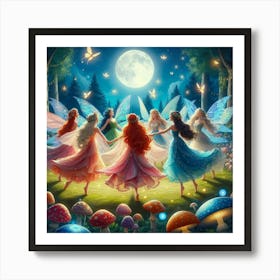 Fairy Dancing Under the Moon Art Print