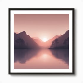 Sunset In The Mountains 3 Art Print