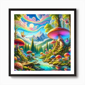 Mushroom Land Art Print