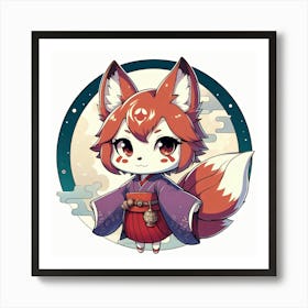 Kitsune Joy 12 Art Print