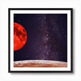 Red Blood Moon Art Print