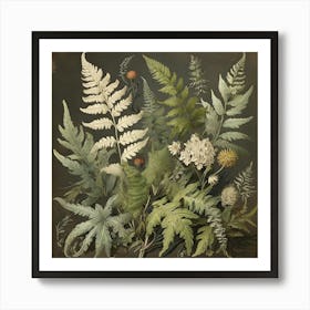 Painted Fern Wildflower Vintage Botanical Art Print 2 1 Art Print