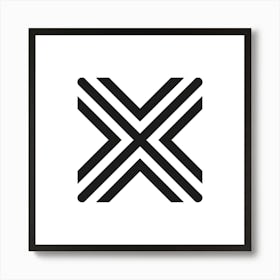 Black And White X Logo Art Print