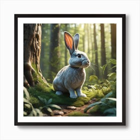 Rabbit In The Forest 110 Art Print