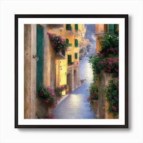 Alley Of Flowers Art Print