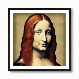 Mona Lisa red hair Canvas Print Art Print