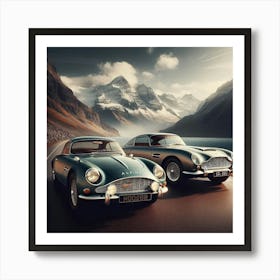 Alpine And Aston Martin Vintage Cars  Art Print