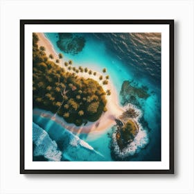 Aerial View Of A Tropical Island 1 Art Print