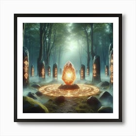 Stone Circle In The Forest Art Print