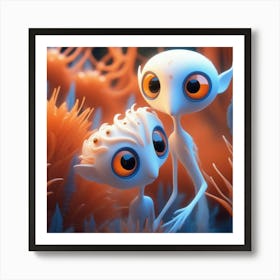 Two Aliens In The Ocean Poster