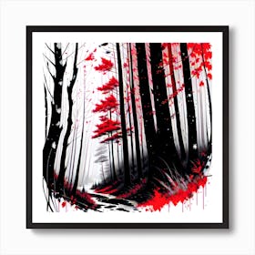 Red Forest 1 Art Print