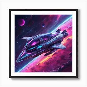 Spaceship In Space 5 Art Print