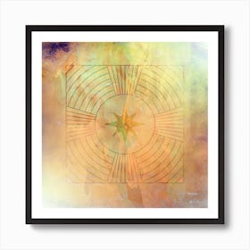 Boho Abstract Art Illustration In A Photomontage Style 39 Art Print
