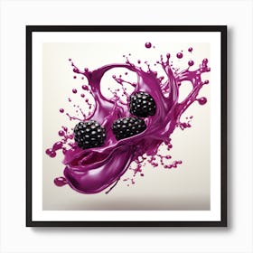Blackberry Splash 5 Art Print