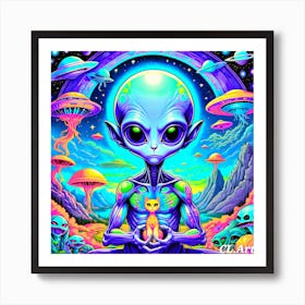 Alien Cat Art Print