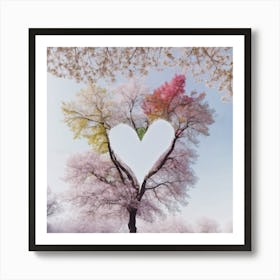 Heart Tree Colorful Leaves Love Is In Bloom Art Print